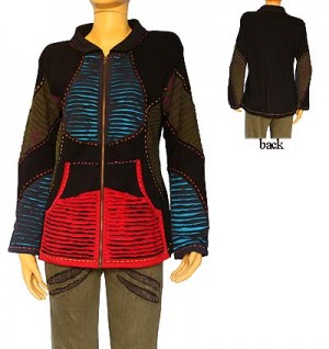 Colorful razor cut jacket