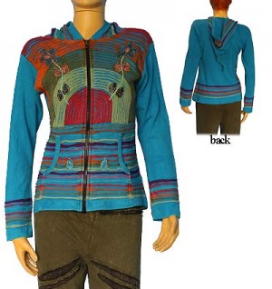 Razor-cut hand emb. rib Jacket