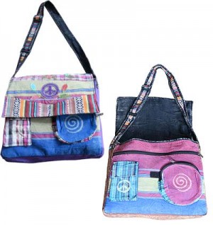 Patch work cotton file bag