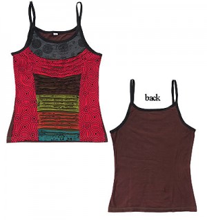 Colorful front razor cut tank top