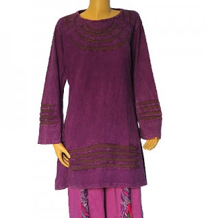 Razor-cut long sleeves rib dress