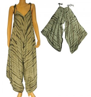 Green tie dye rayon Jumpsuit