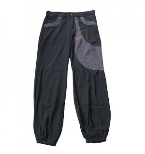 Simple 2-color joined fine cotton pant