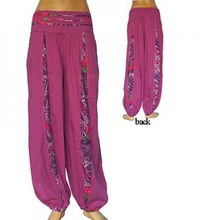 Thin cotton prinrted stripes trouser