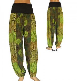 Printed 2-color joined cotton trouser