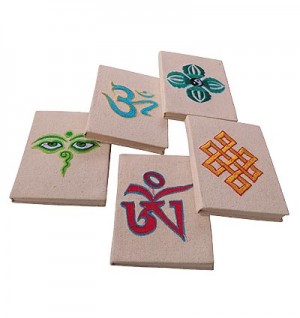 Embroidered cotton cover notebook