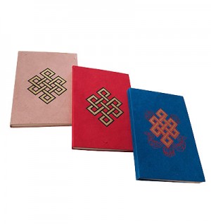 Endless knot print  Lokta notebook