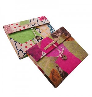 Colorful patch folded cover notebook