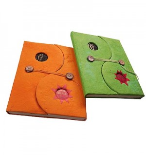 Sun-moon curved fold notebook