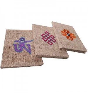 Embroidered Hemp cover notebook