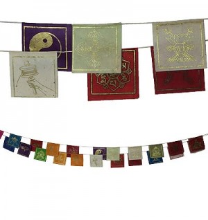 Symbols: tiny paper prayer flags- 25 leaf