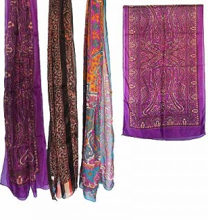 Printed thin silk scarf