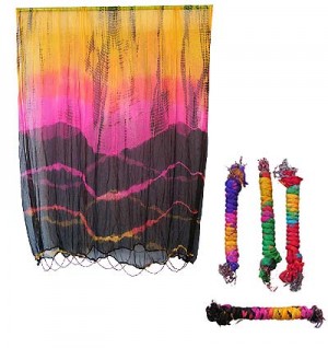 Tie dye silk twisted shawl