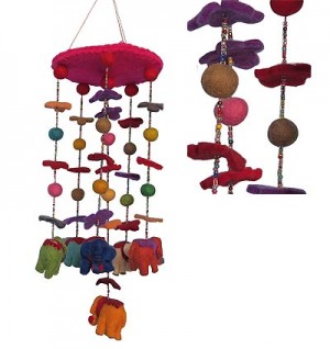 Felt elephants chandelier 