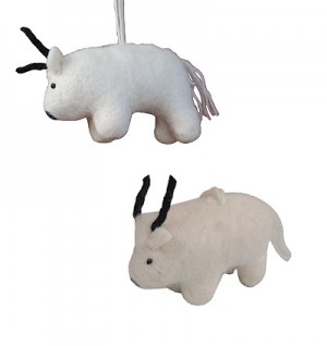 Felt white bull