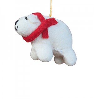 Felt polar bear