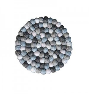 Natural mixed colour felt balls Plate Mat