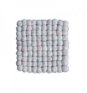 Square shape light Grey felt balls Plate Mat