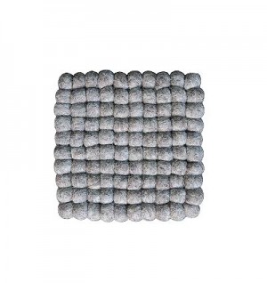 Square shape naturall Brown felt balls Plate Mat