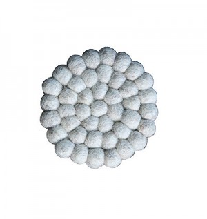 Light Grey felt balls circle shape tea coaster