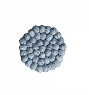 Grey felt balls circle shape tea coaster