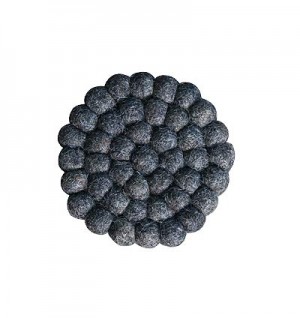 Charcoal felt balls circle shape tea coaster