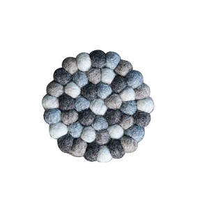 Natural mixed color felt balls circle shape tea coaster