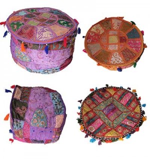 Jari embroidered cotton stool3