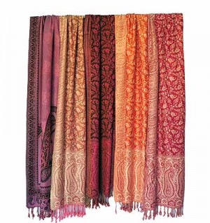 Flowers pattern silky heavy shawl