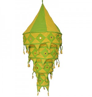 Yellow color Large cotton jhumar lamp shade