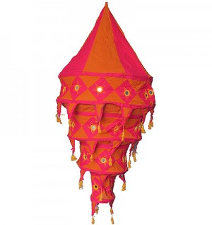 Orange color Large cotton jhumar lamp shade