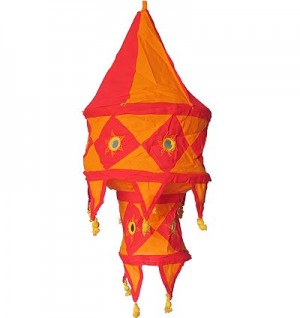 Yellow color Small cotton jhumar lamp shade