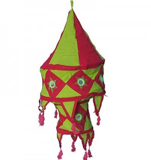 Green color Small cotton jhumar lamp shade