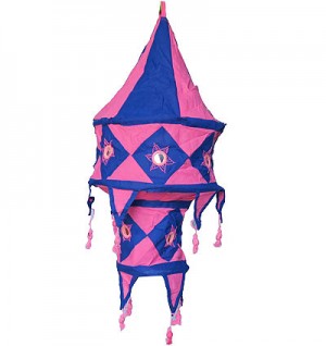 Pink color Small cotton jhumar lamp shade