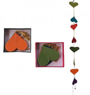 Large hearts Lokta paper decorative garland
