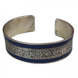 2-line Lapis setting filigree bangle
