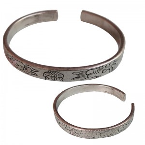 Dragon carved White metal solid bangle