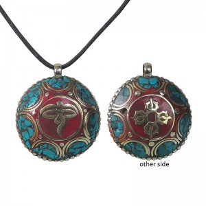 Wire and stones Buddha Eye pendent