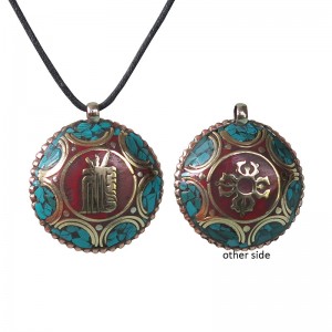 Wire and stones Kalachakra pendent