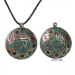 Decorated Tibetan Om pendent