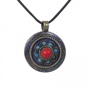 Beads flower round pendent1
