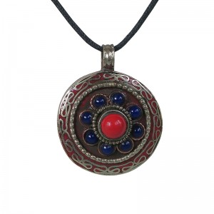 Beads flower round pendent2