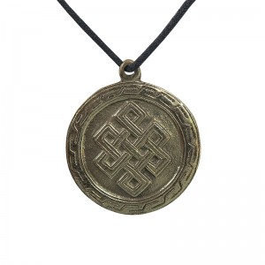 Endless knot brass pendent