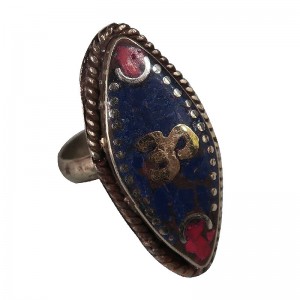 Om Mantra boat shape brass finger ring