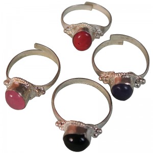 Assorted stone white metal finger ring3
