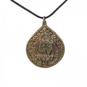 TD Om mantra brass pendent