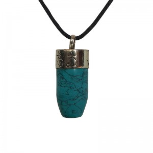 Turquoise stone bullet pendent