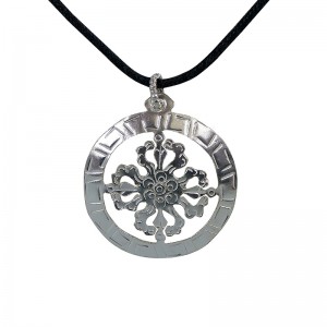 Shape cutting double Dorje sign pendent