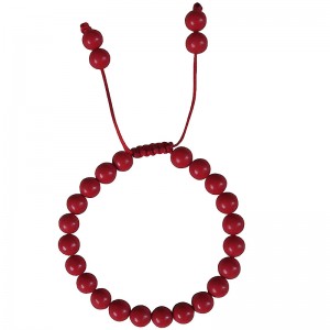Coral stone beads bracelet