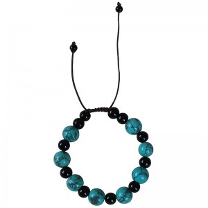 Turquoise-Onyx beads bracelet